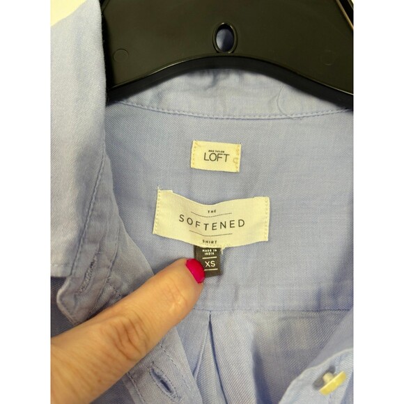 Ann Taylor The Loft The Softened Shirt Purple Womens Button Down size xs - Picture 4 of 6